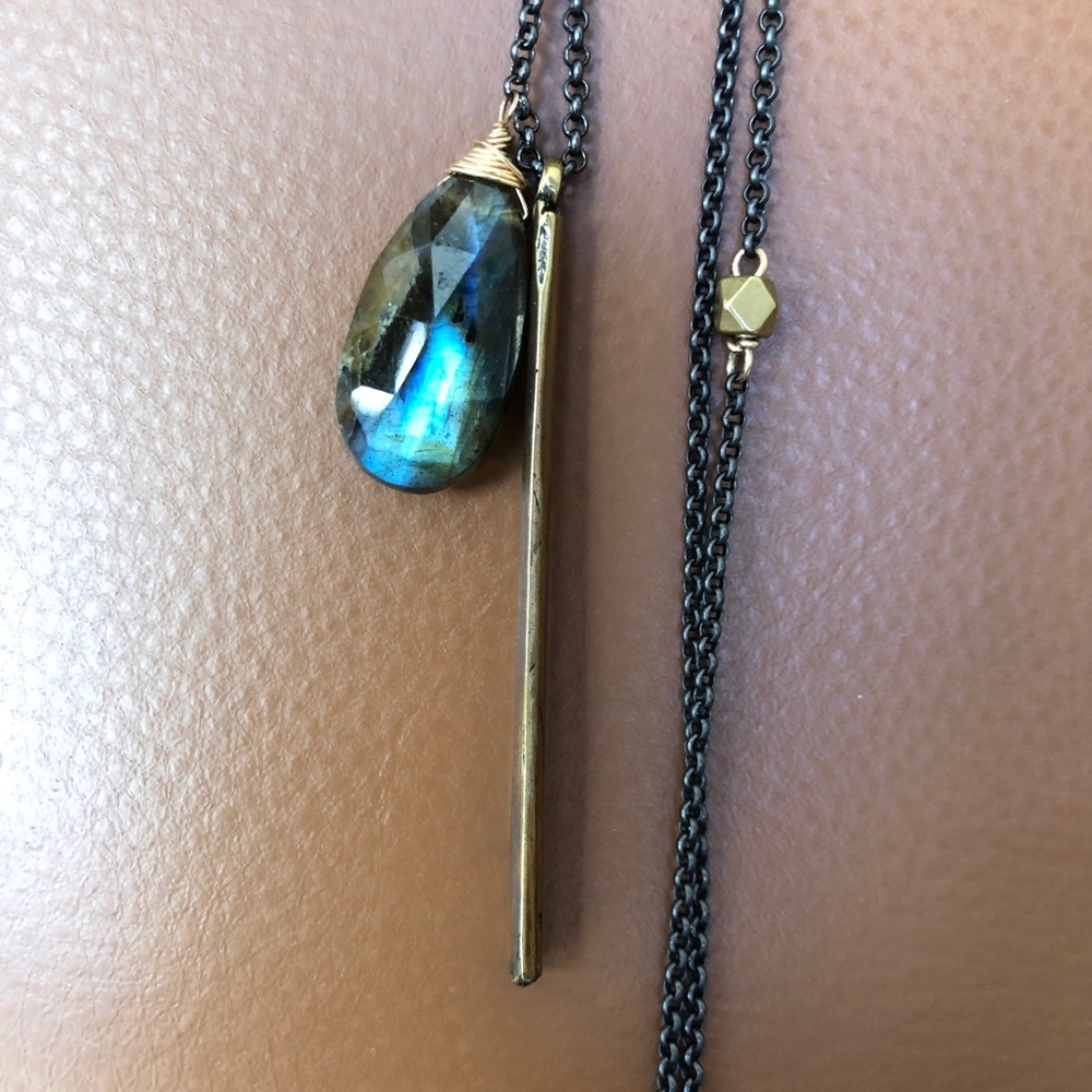 Gem Pendant Necklace - Long